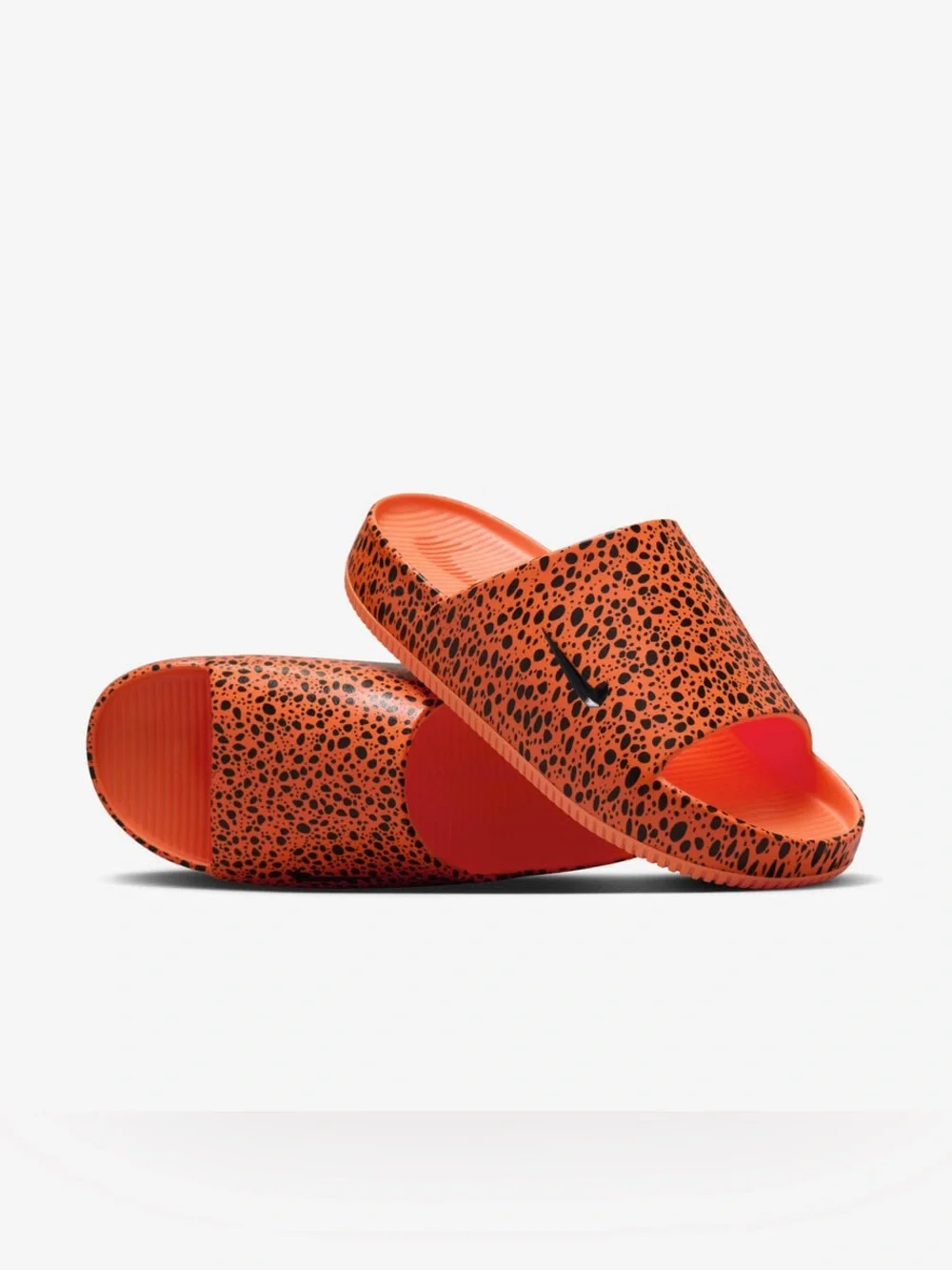 Nike calm slide sandals Orange and Black Speckle Slide Sandals